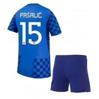 Stroje piłkarskie Chorwacja Mario Pasalic #15 Koszulka Wyjazdowej dla dzieci MŚ 2026 Krótki Rękaw (+ szorty)